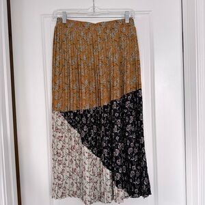 Women’s Small ROOLEE Pleated Floral Midi Skirt